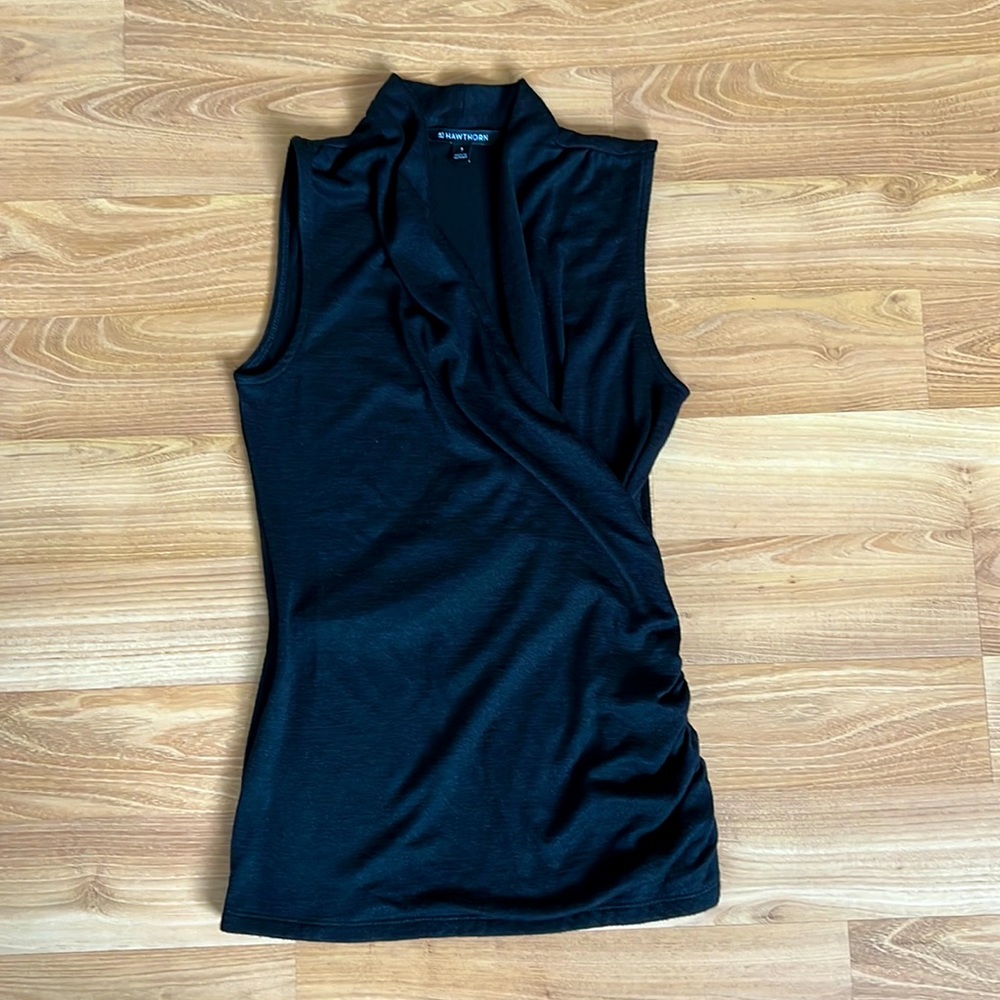 41 Hawthorn Black Faux Wrap Top